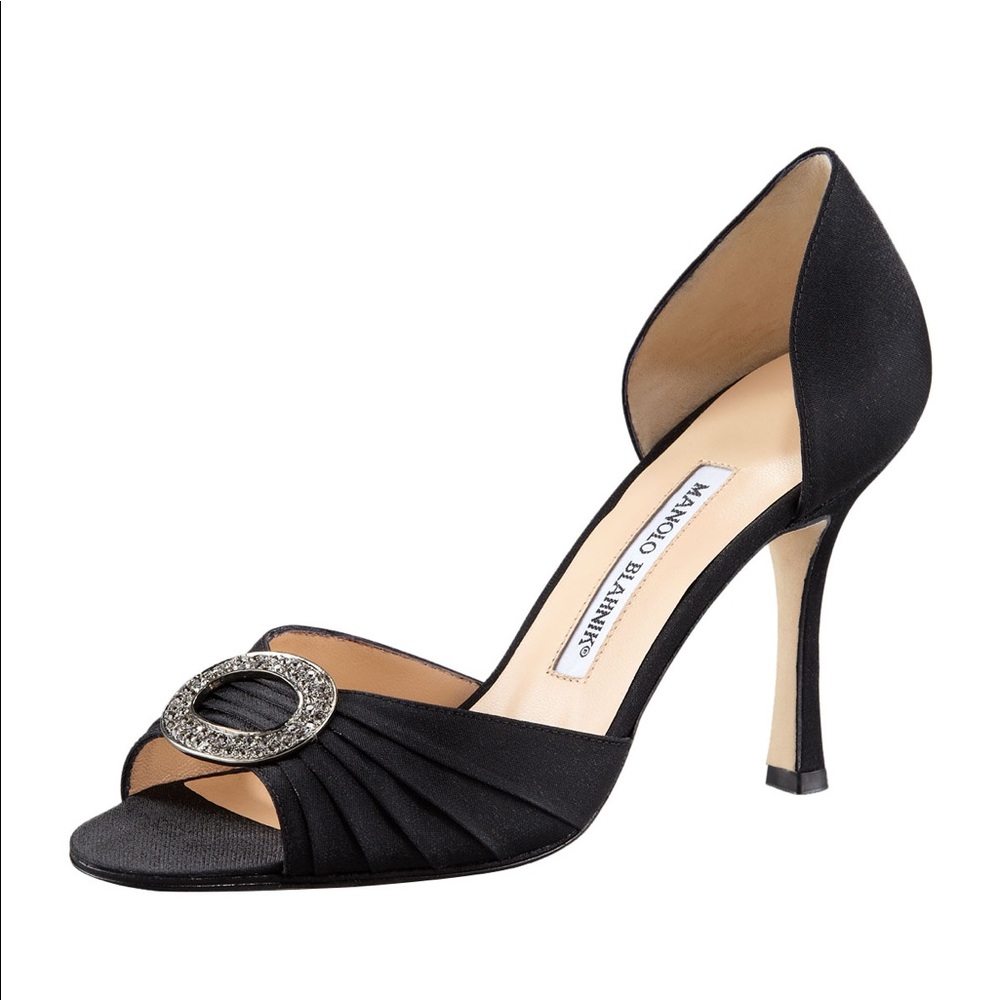 Manolo Blahnik Sedaraby Open Toe d’Orsay Pumps